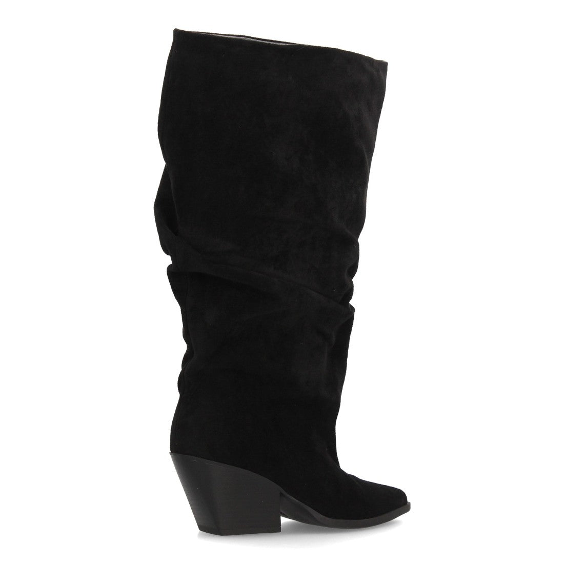 Botas altas de mujer con diseño de caña ancha y efecto fruncido