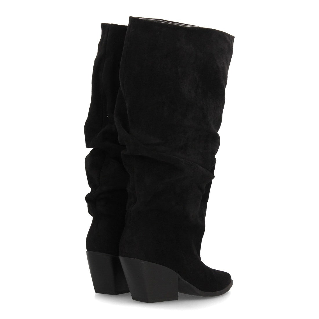 Botas altas de mujer con diseño de caña ancha y efecto fruncido