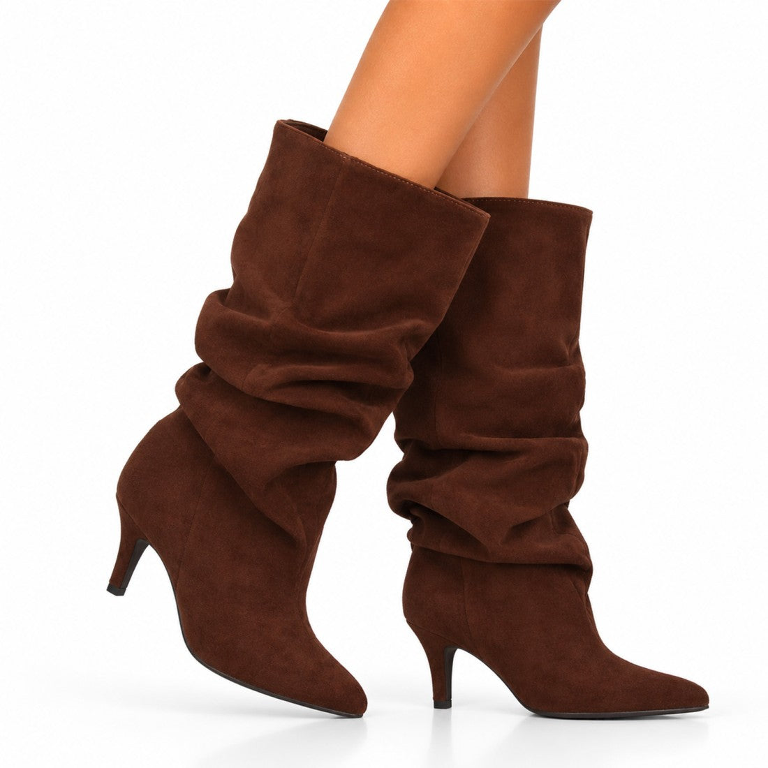 Botas de caña alta de mujer con punta y tacón finos