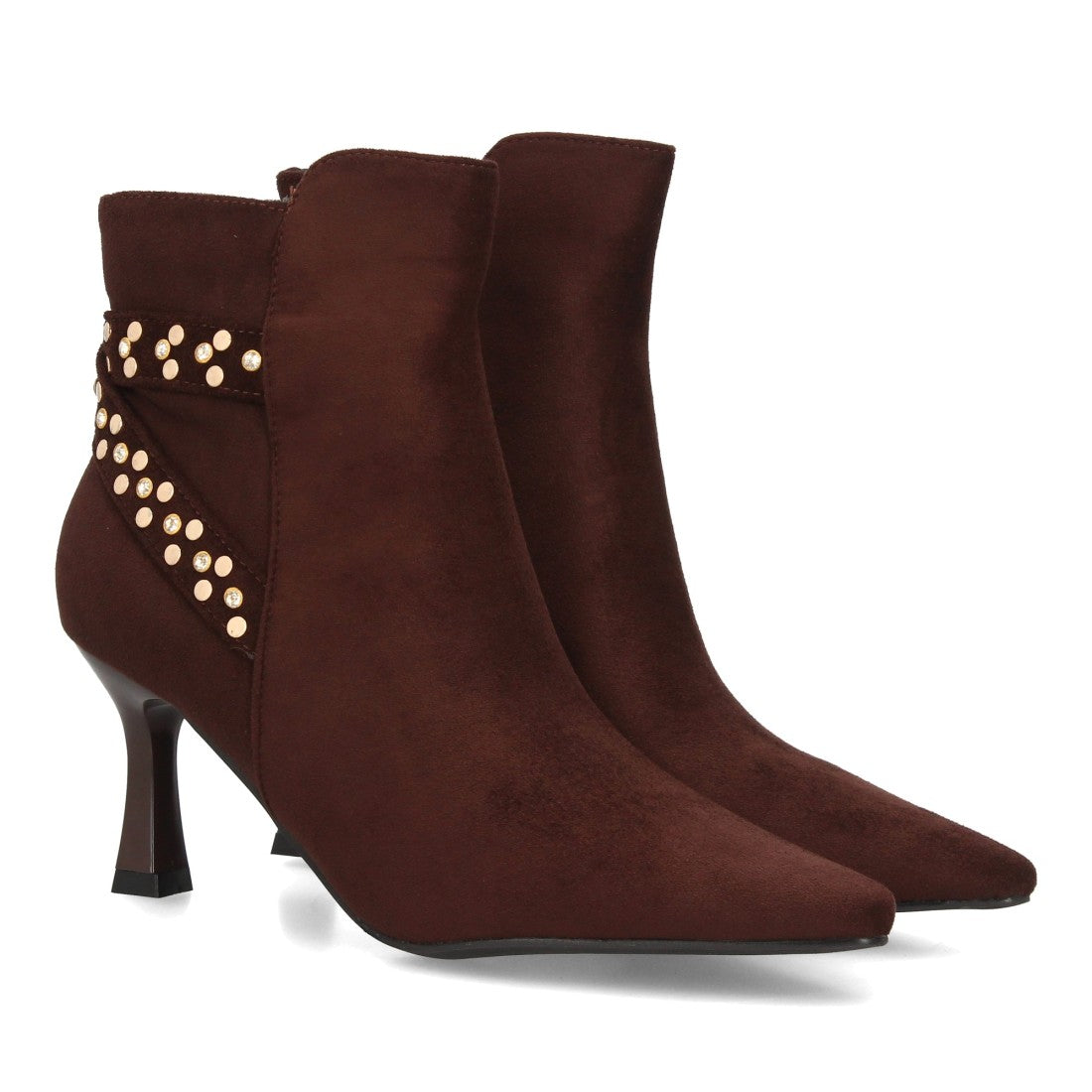 Botines de estilo elegante de mujer con punta fina y tacón fino