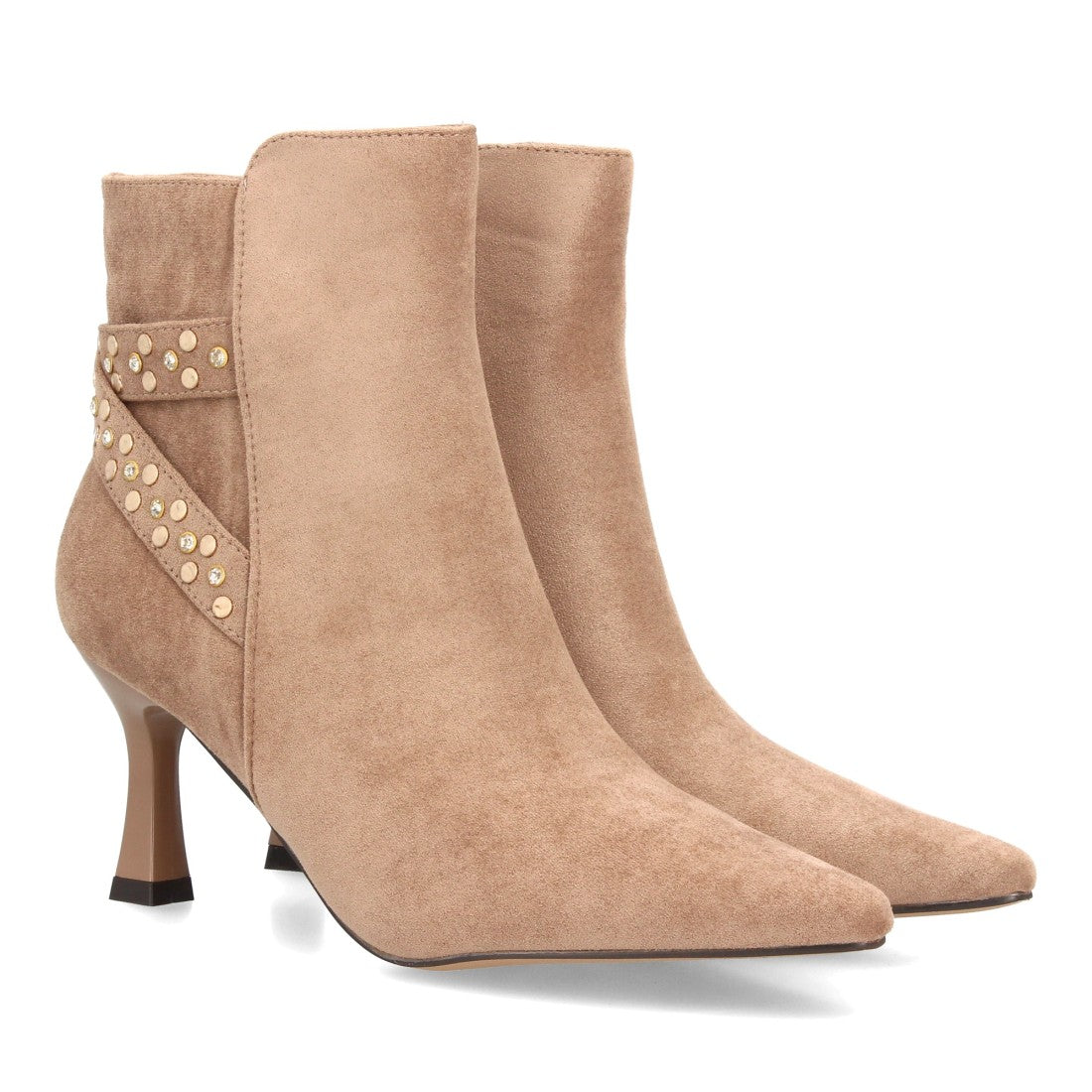Botines de estilo elegante de mujer con punta fina y tacón fino