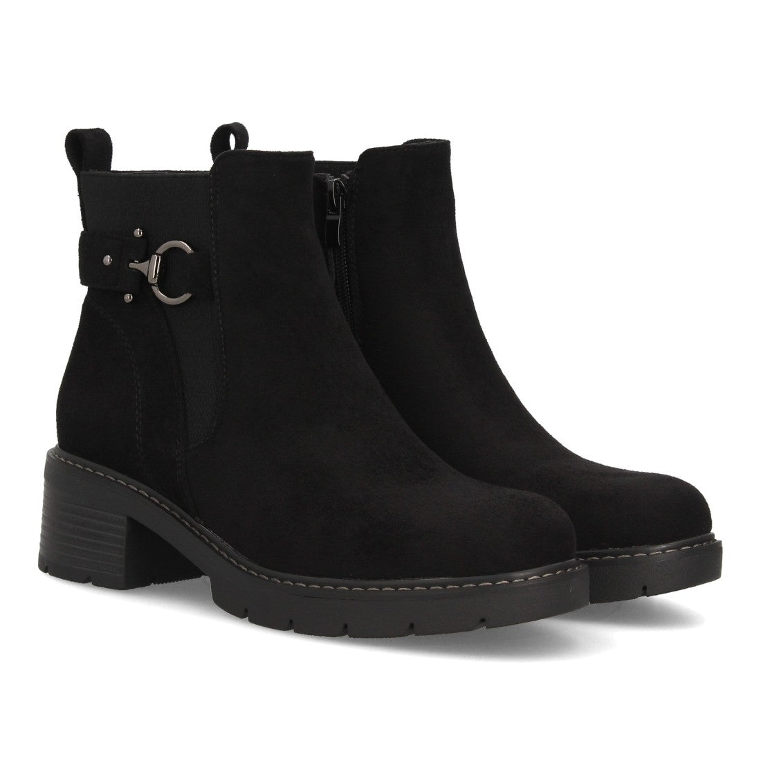 Botines de estilo casual de mujer con acabado efecto ante