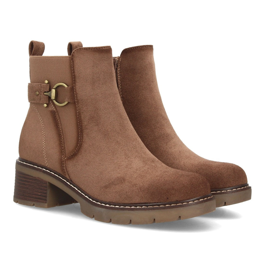 Botines de estilo casual de mujer con acabado efecto ante