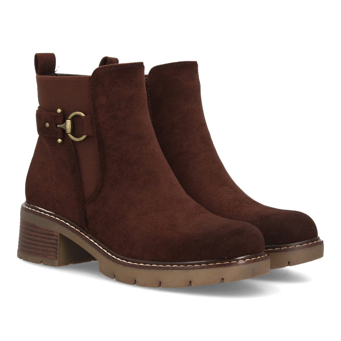 Botines de estilo casual de mujer con acabado efecto ante