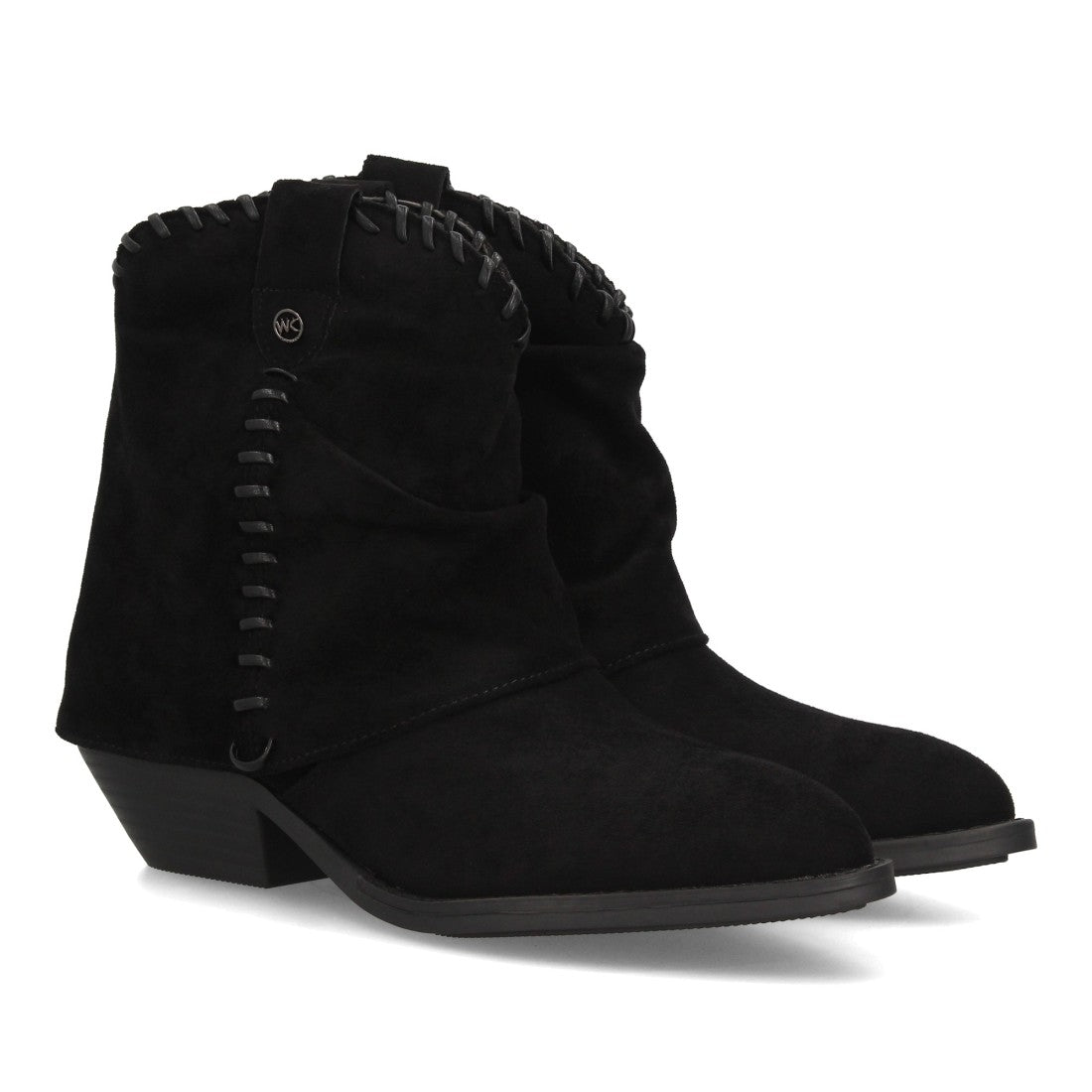 Botines estilo cowboy efecto ante de mujer