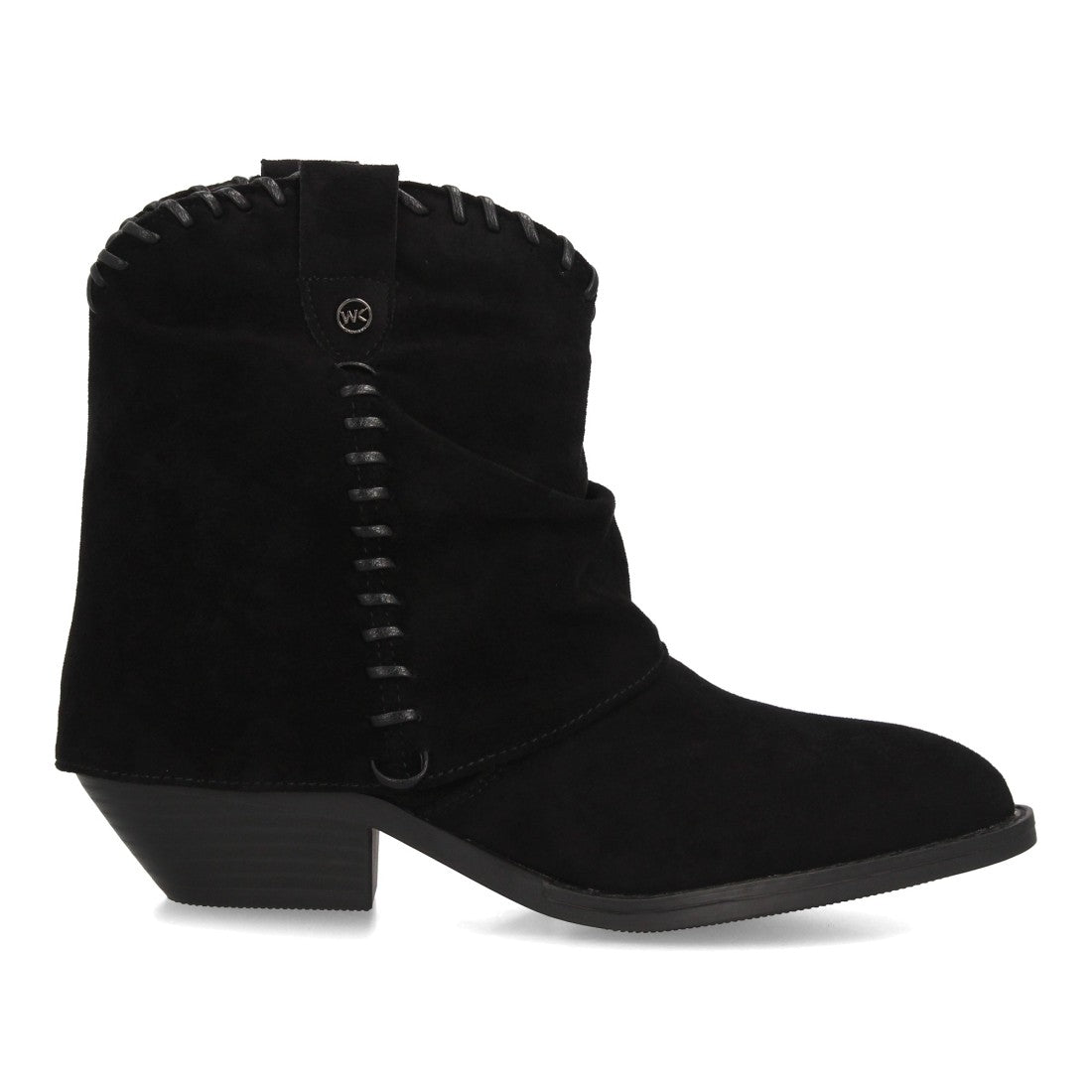 Botines estilo cowboy efecto ante de mujer