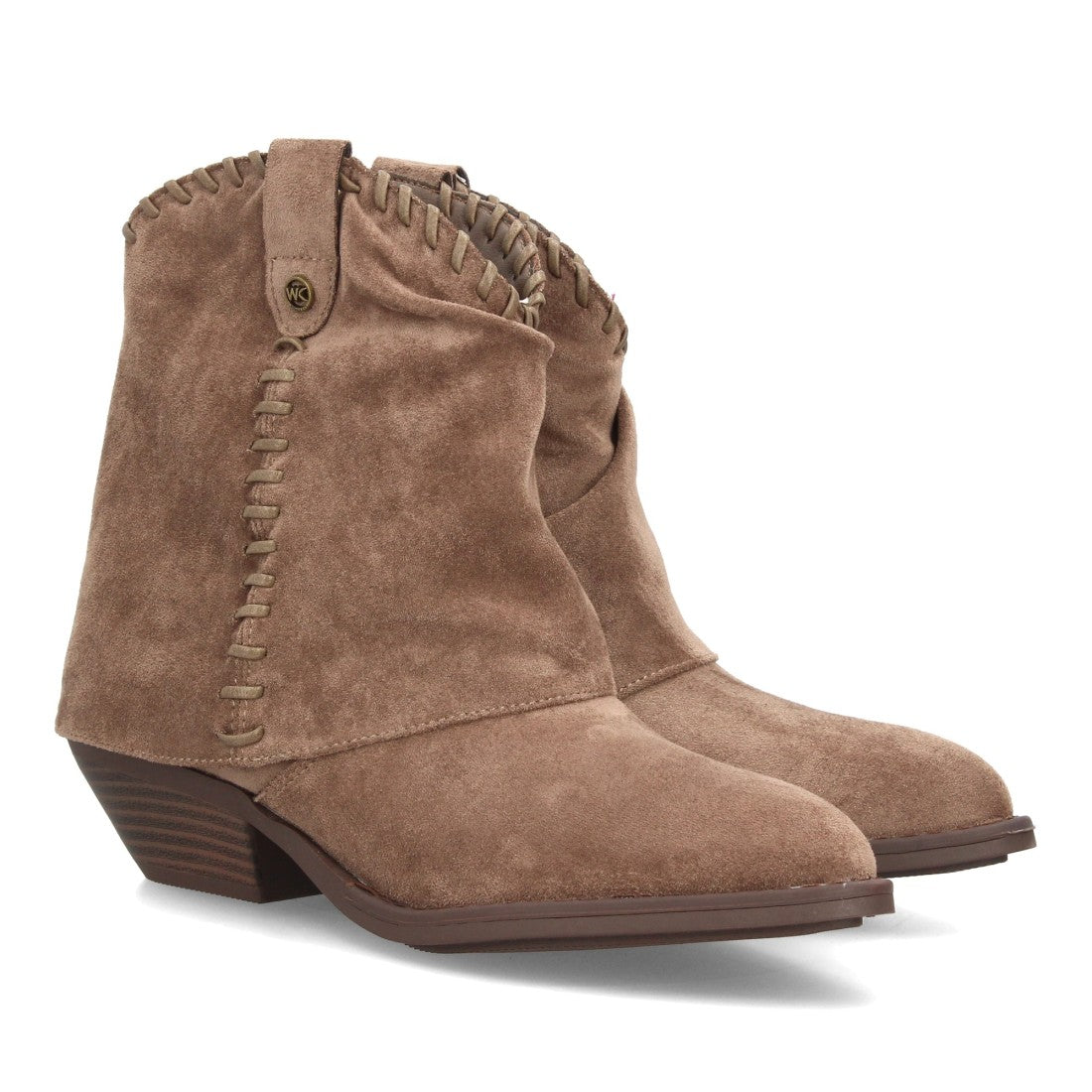 Botines estilo cowboy efecto ante de mujer