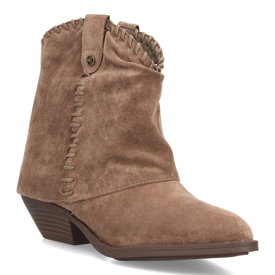 Botines estilo cowboy efecto ante de mujer