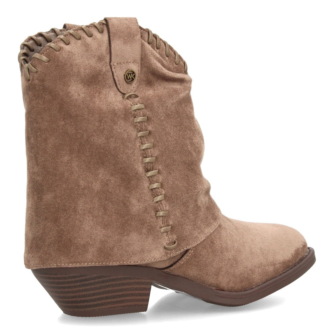 Botines estilo cowboy efecto ante de mujer