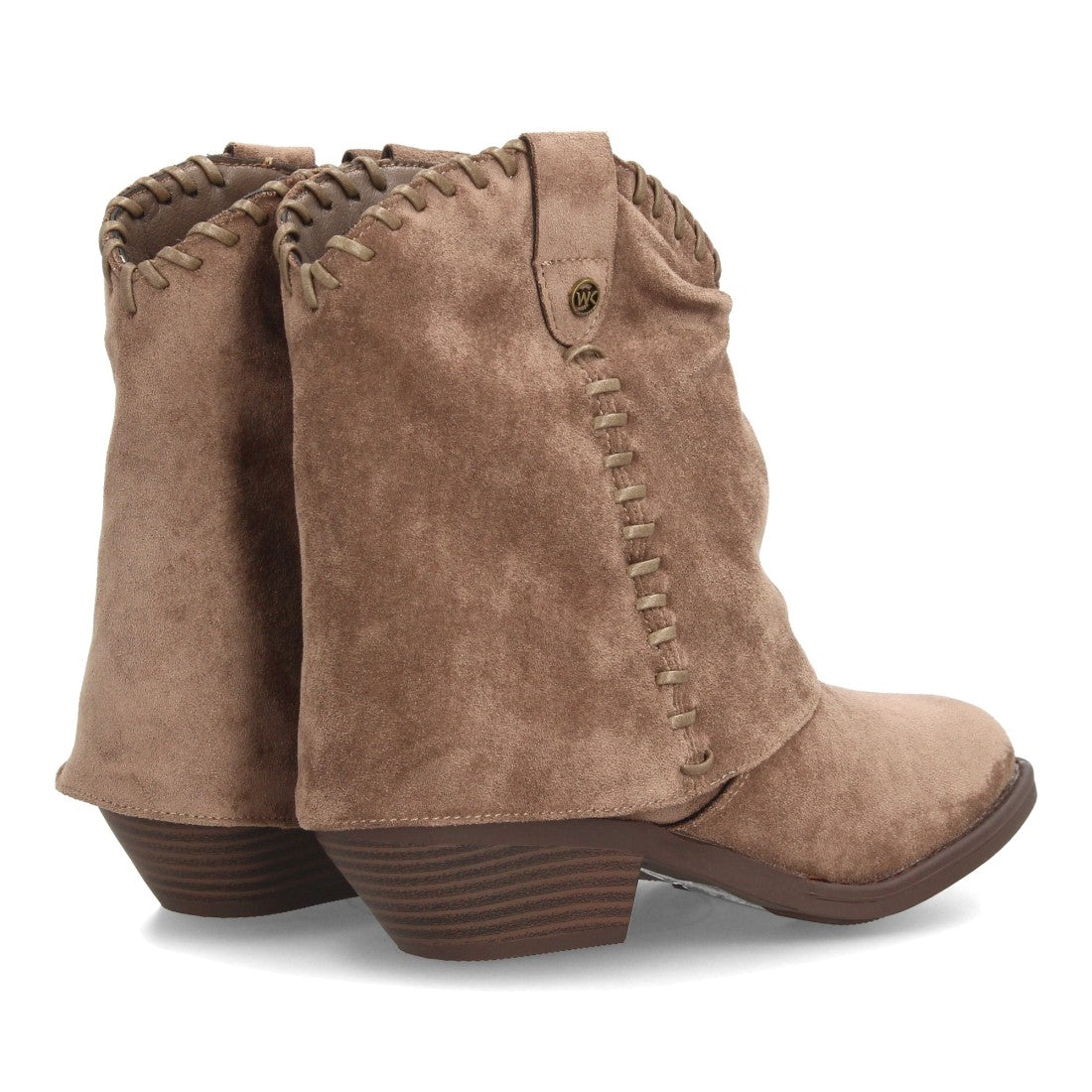 Botines estilo cowboy efecto ante de mujer