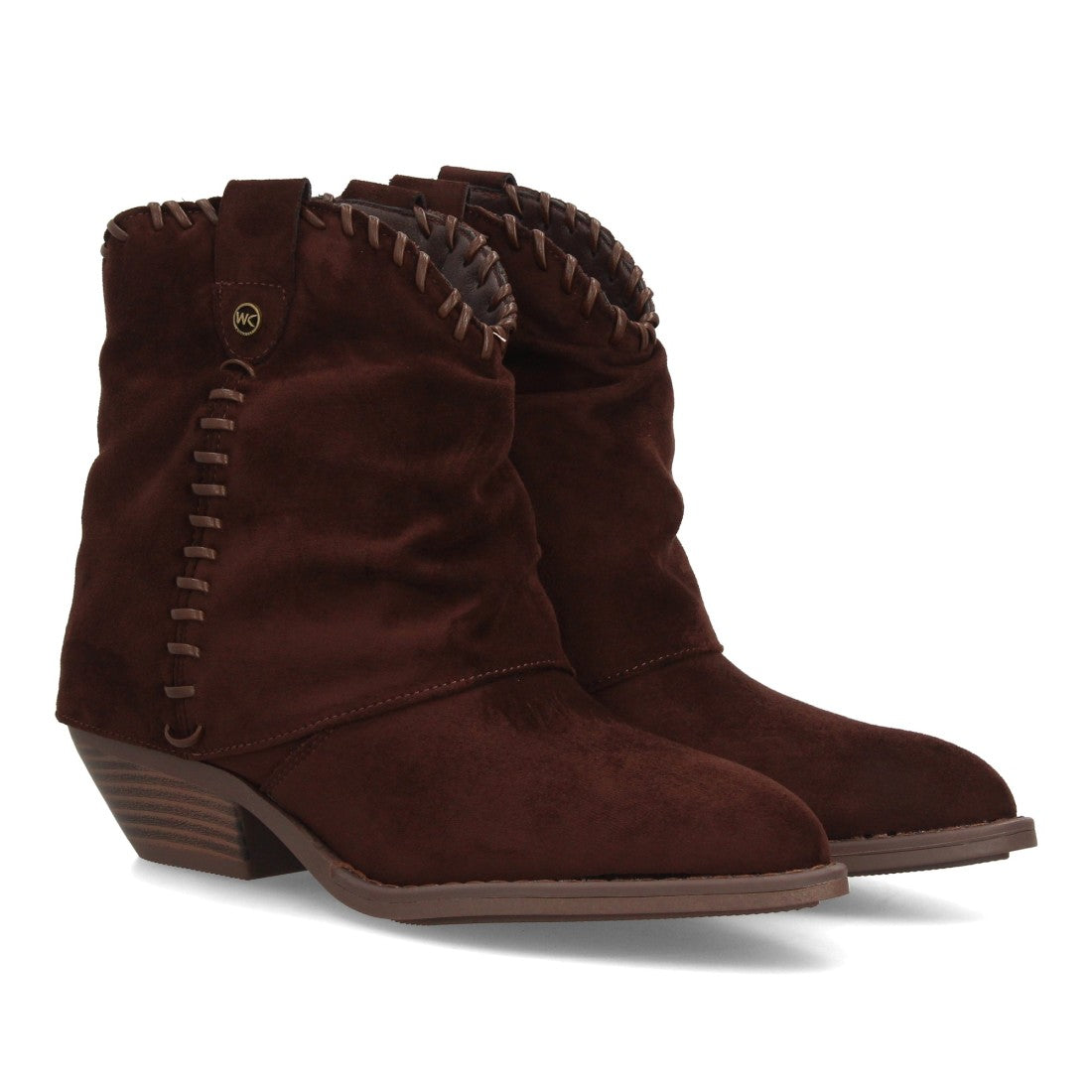 Botines estilo cowboy efecto ante de mujer