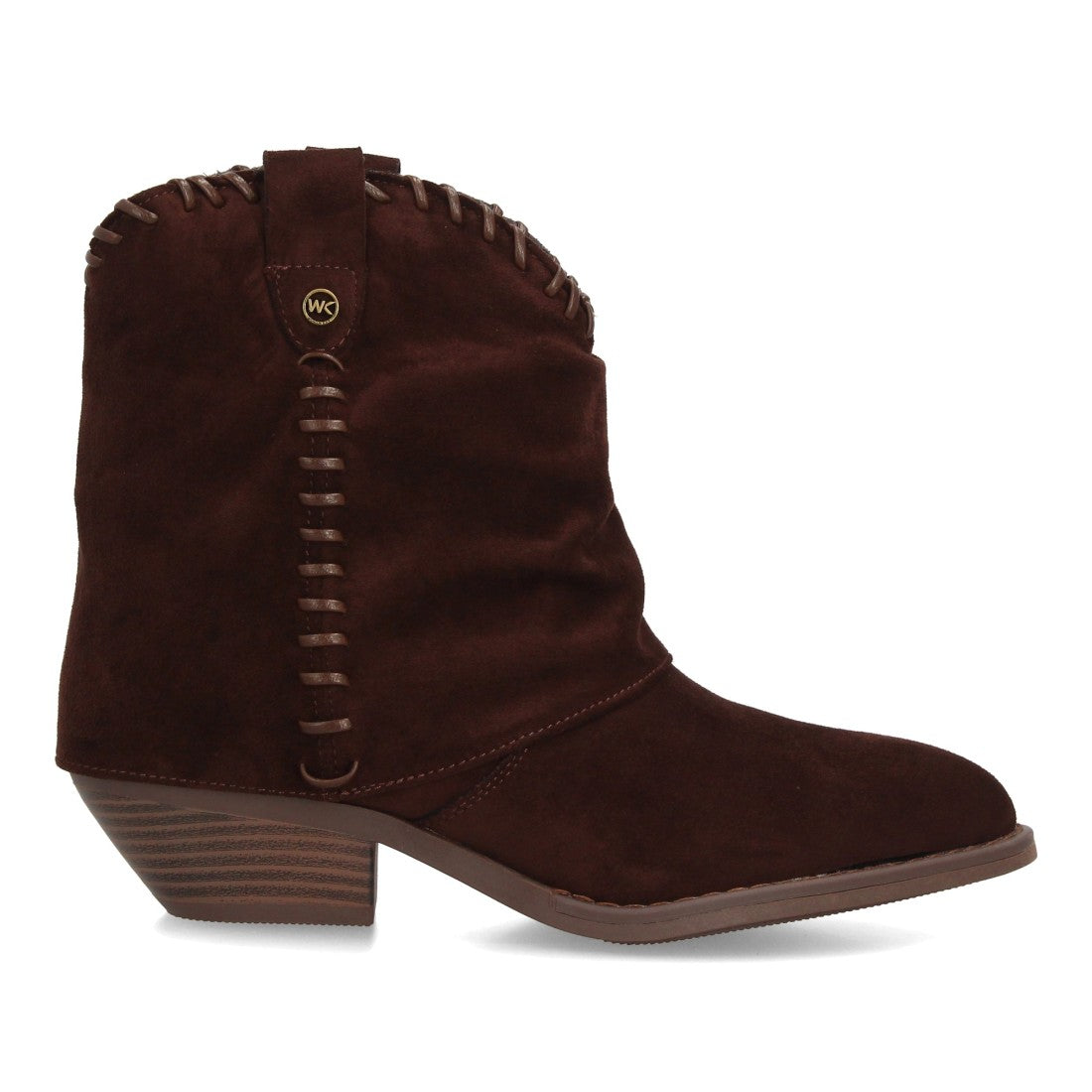 Botines estilo cowboy efecto ante de mujer