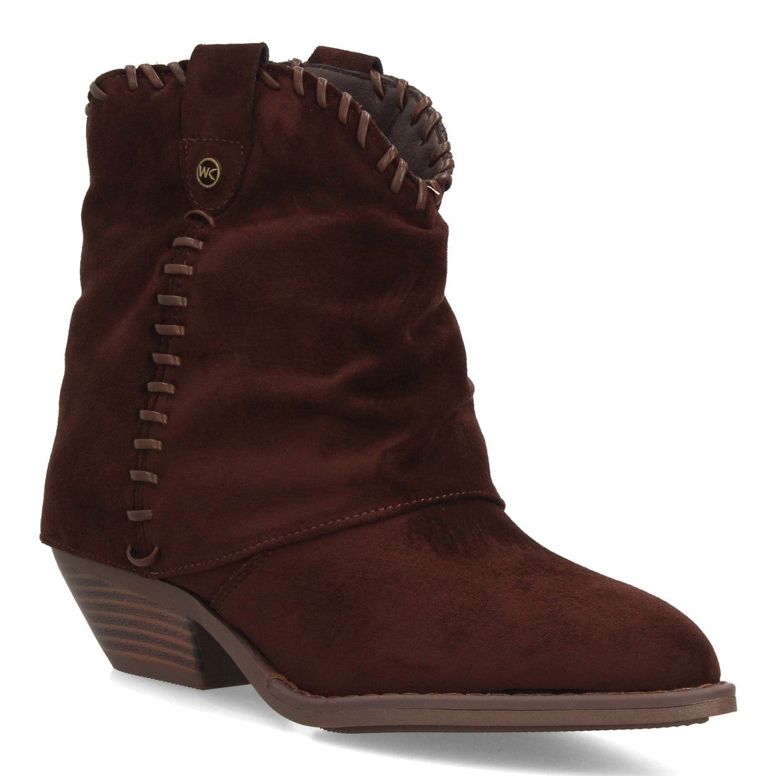 Botines estilo cowboy efecto ante de mujer