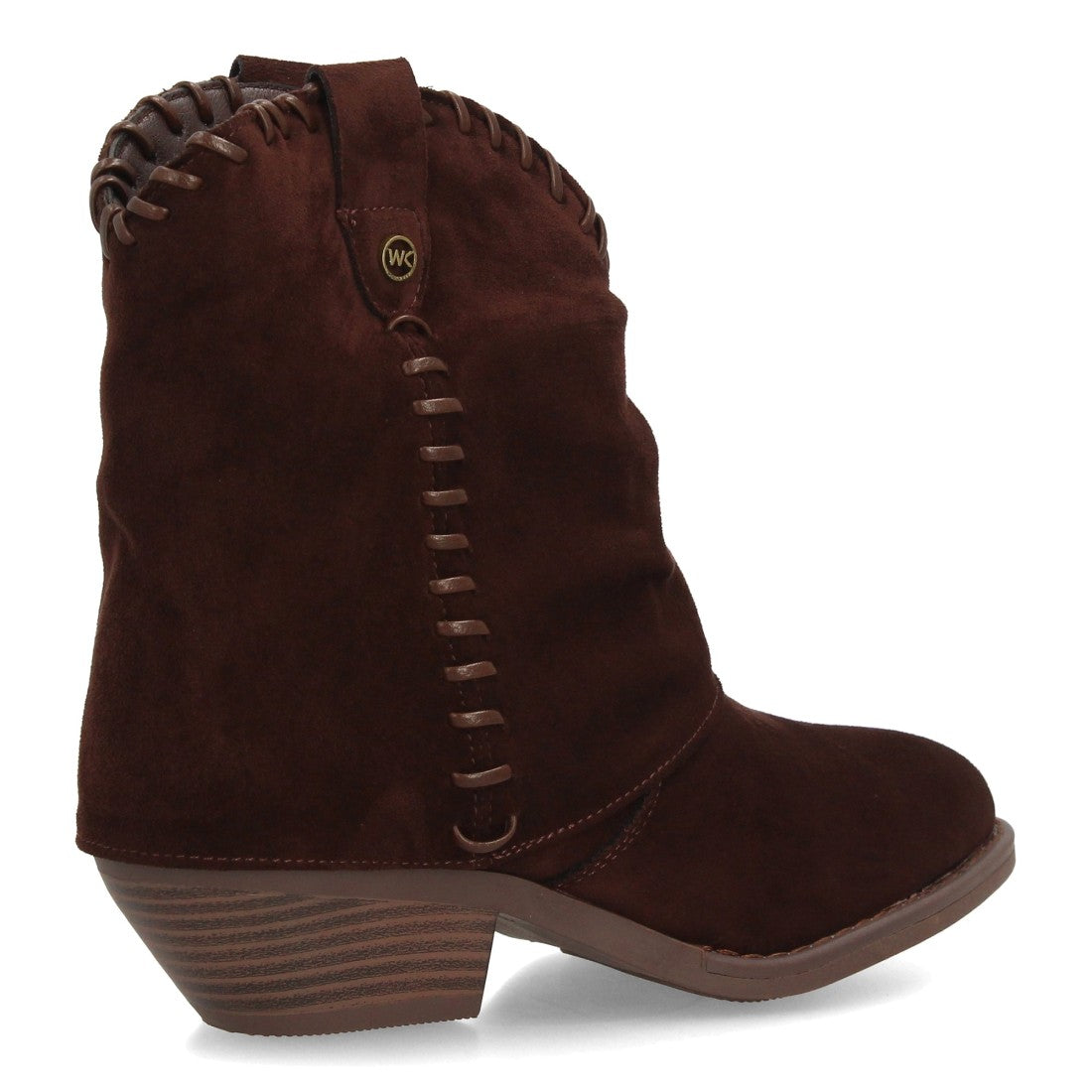 Botines estilo cowboy efecto ante de mujer