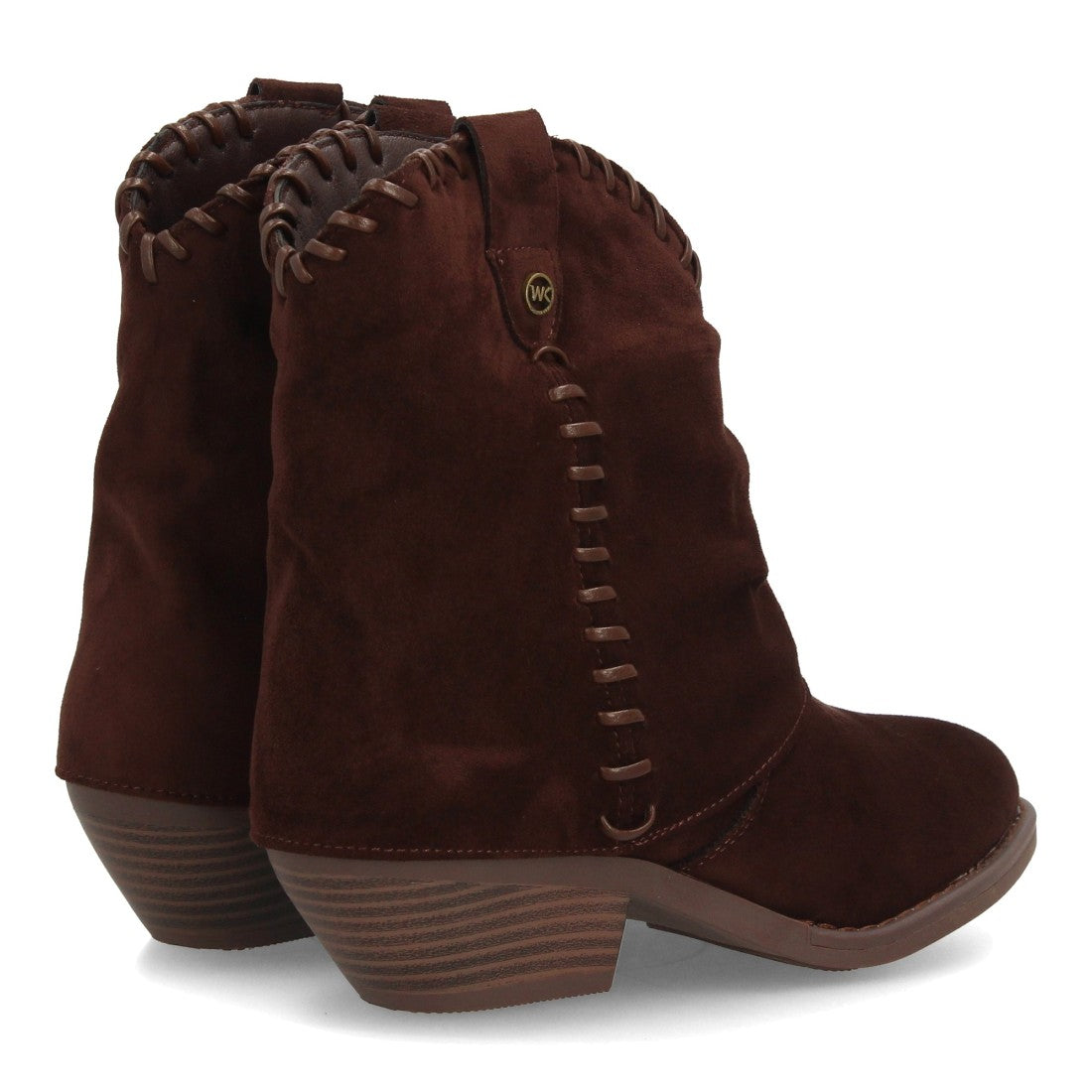 Botines estilo cowboy efecto ante de mujer