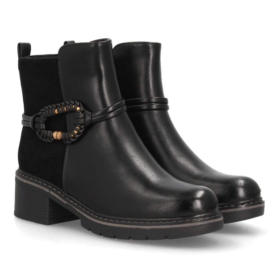 Botines de estilo casual de mujer con efecto ante y sintético