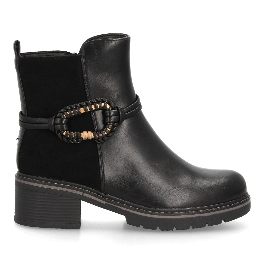 Botines de estilo casual de mujer con efecto ante y sintético