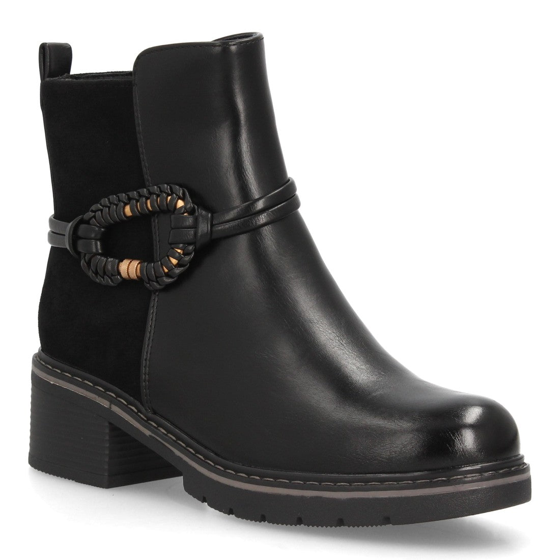 Botines de estilo casual de mujer con efecto ante y sintético
