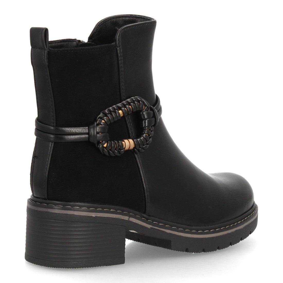 Botines de estilo casual de mujer con efecto ante y sintético