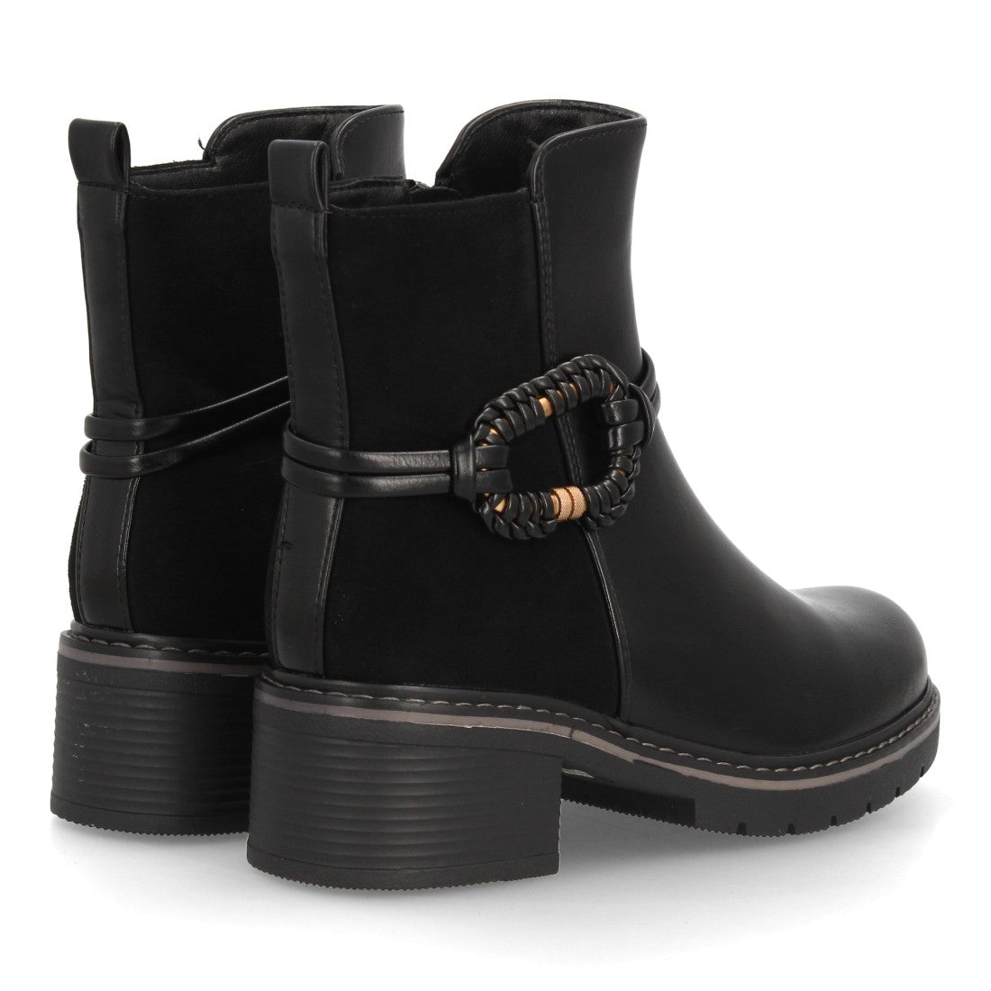 Botines de estilo casual de mujer con efecto ante y sintético