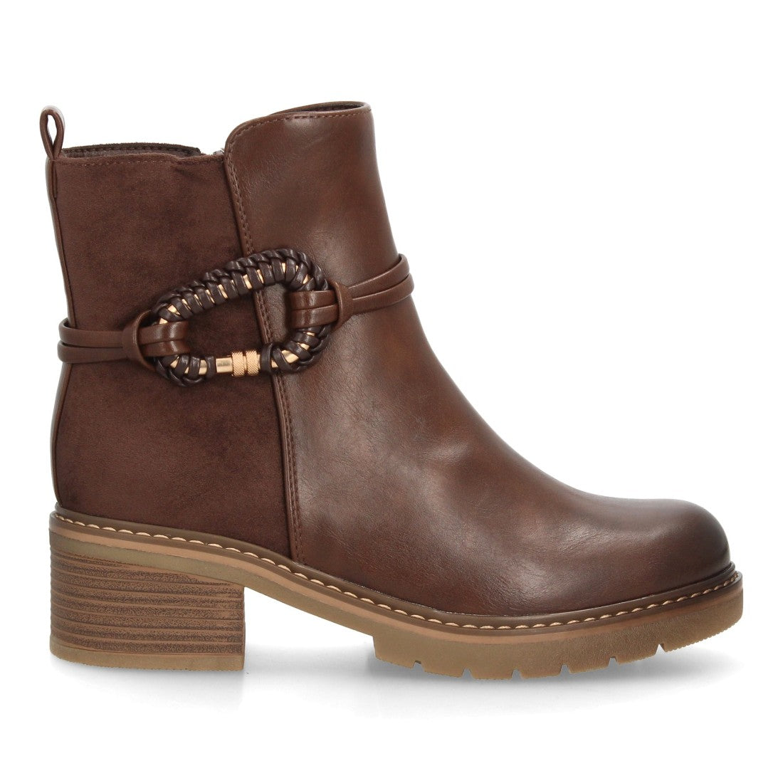 Botines de estilo casual de mujer con efecto ante y sintético