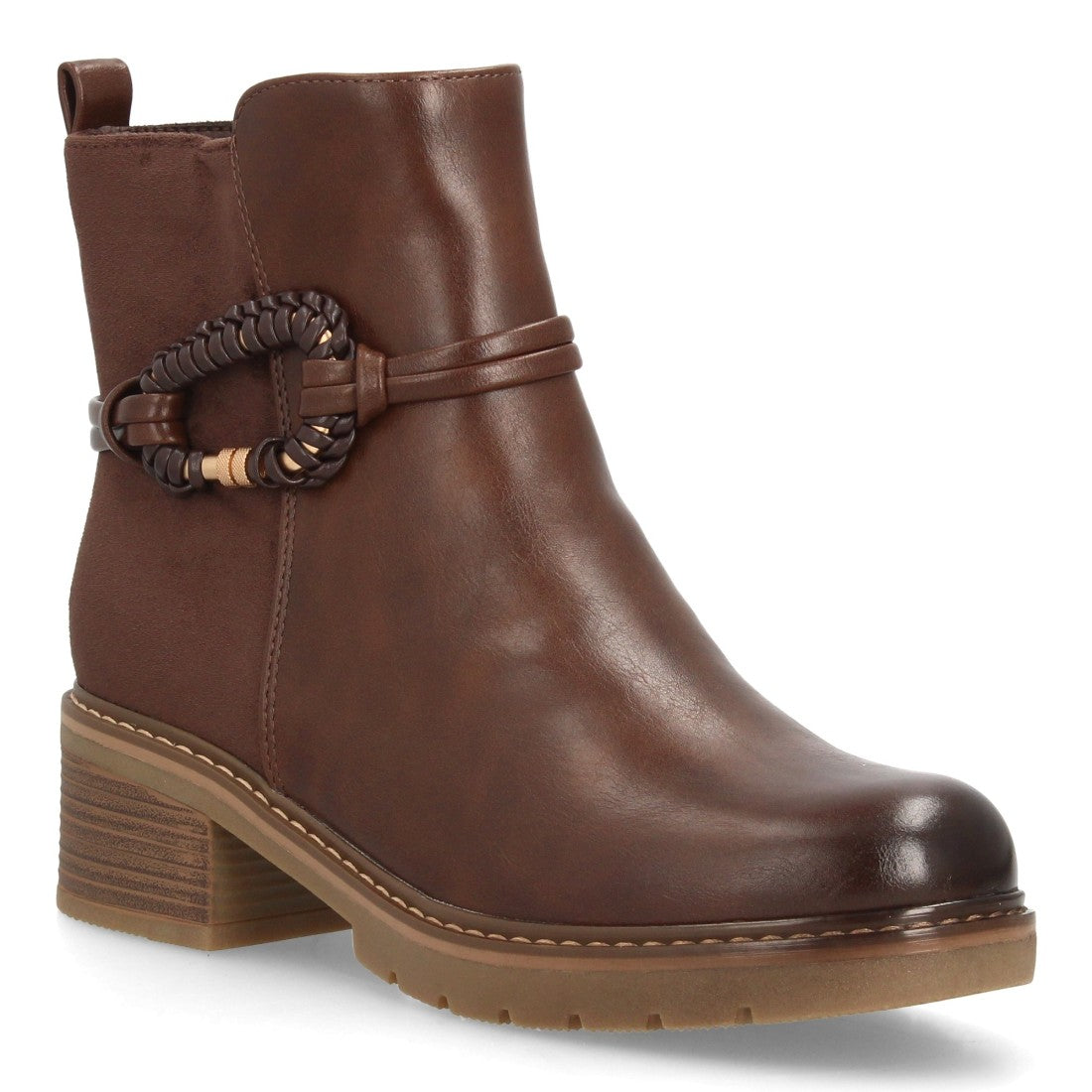 Botines de estilo casual de mujer con efecto ante y sintético