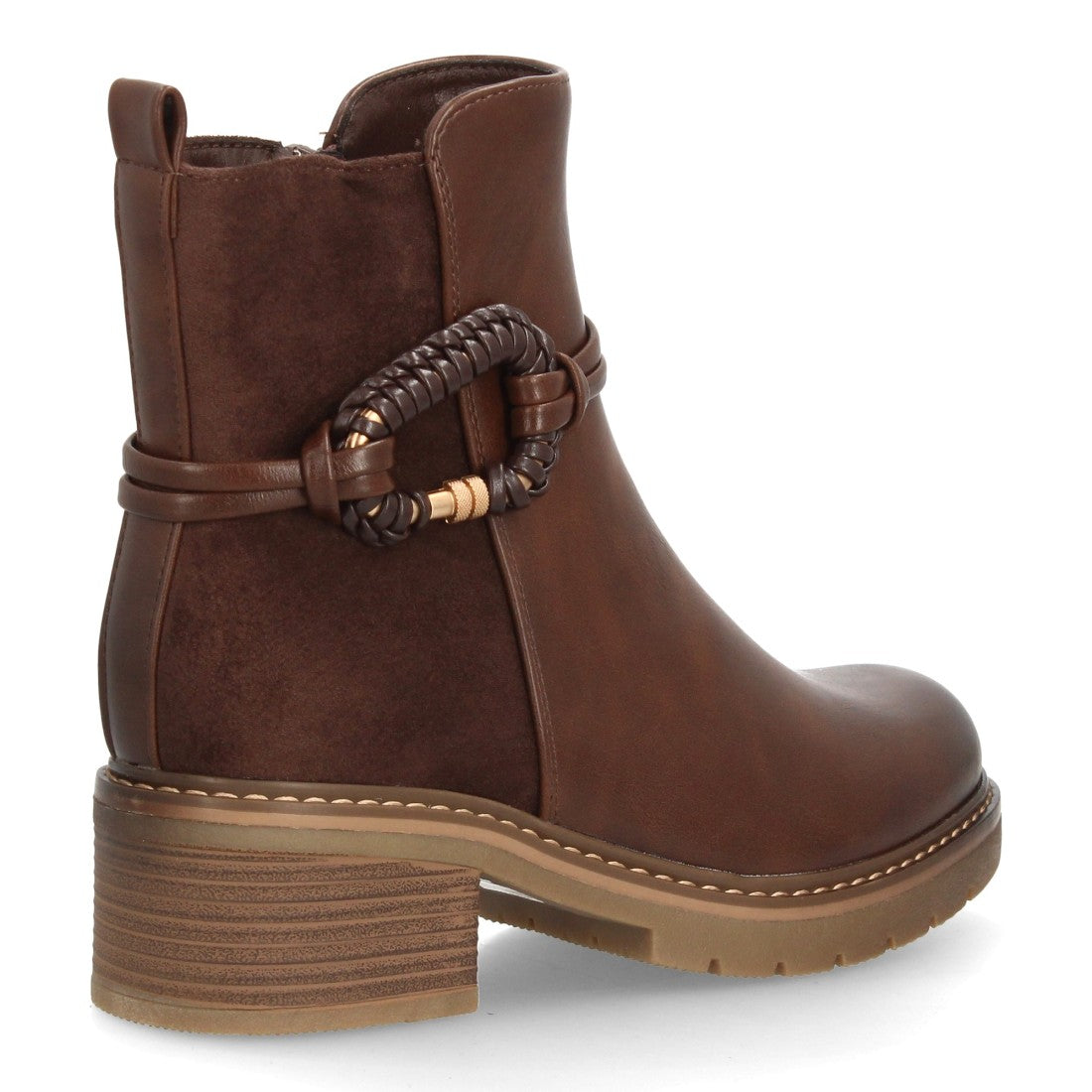 Botines de estilo casual de mujer con efecto ante y sintético