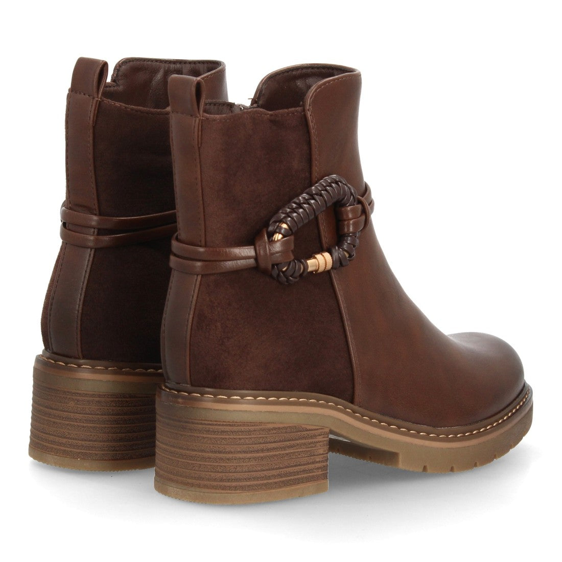 Botines de estilo casual de mujer con efecto ante y sintético
