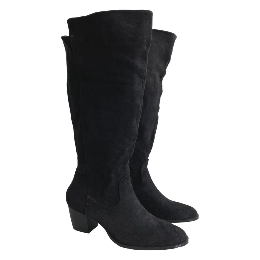 Bota de tacón de mujer con punta redonda