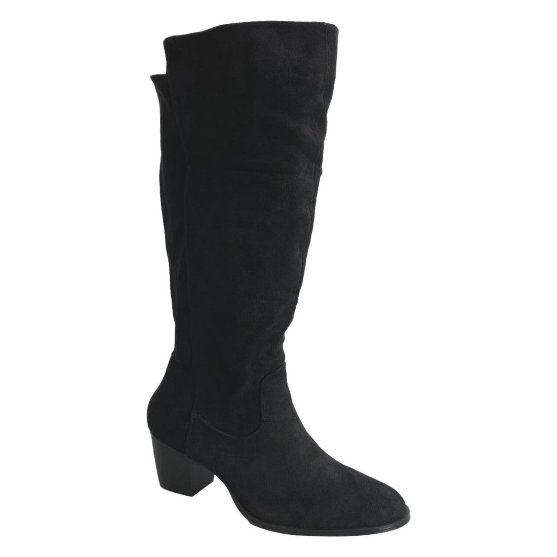 Bota de tacón de mujer con punta redonda