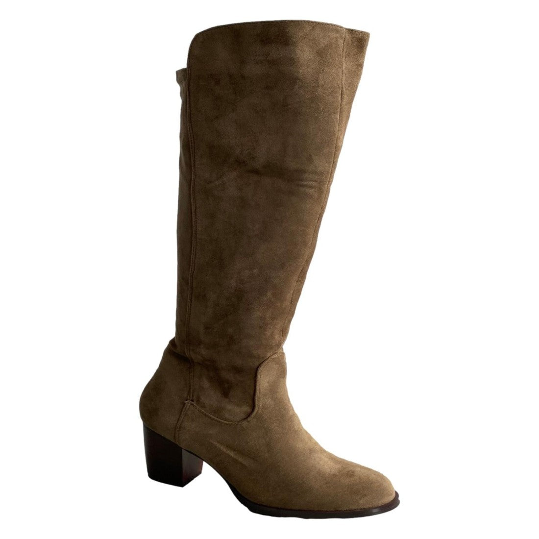 Bota de tacón de mujer con punta redonda