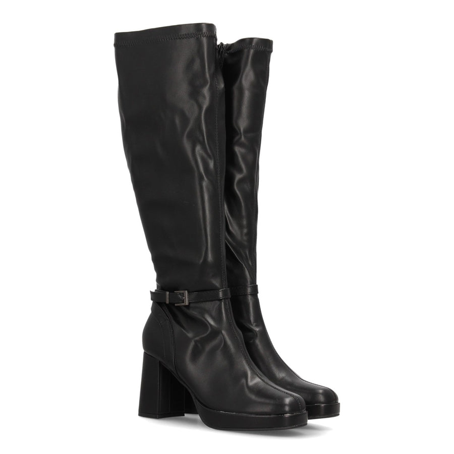 Botas altas de mujer con diseño elegante de caña alta - Negro