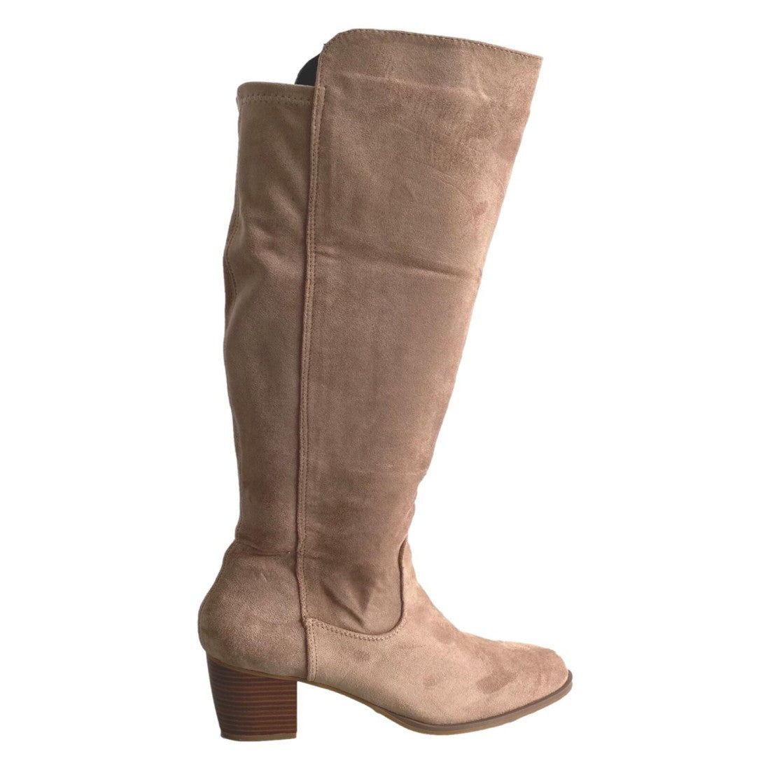 Bota de tacón de mujer con punta redonda