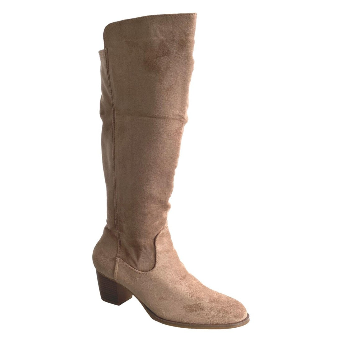 Bota de tacón de mujer con punta redonda
