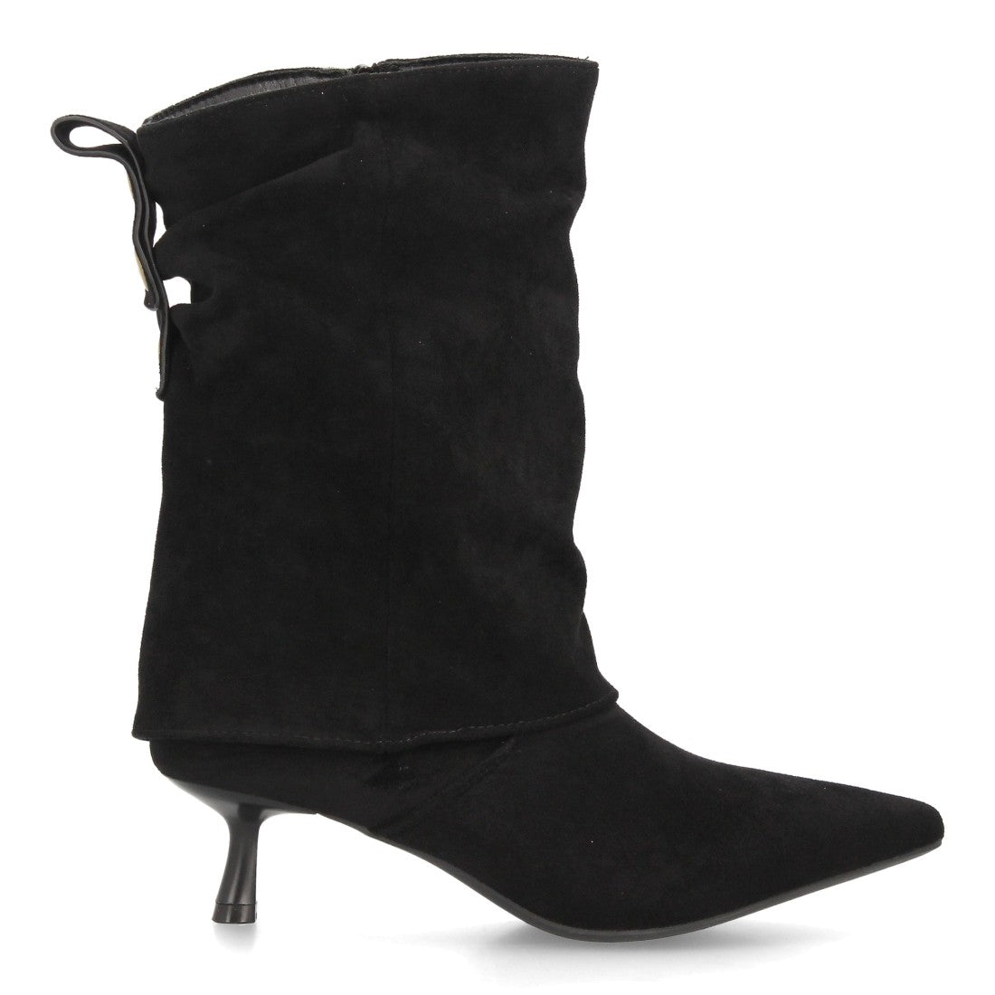 Botas de caña media de mujer con acabado efecto ante y diseño fruncido