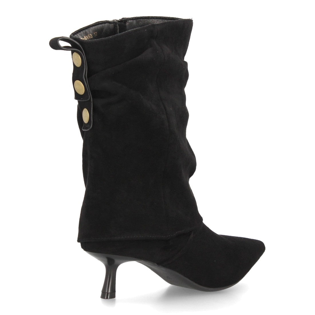 Botas de caña media de mujer con acabado efecto ante y diseño fruncido
