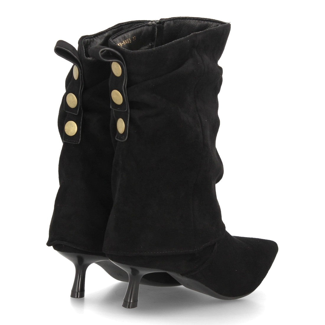 Botas de caña media de mujer con acabado efecto ante y diseño fruncido