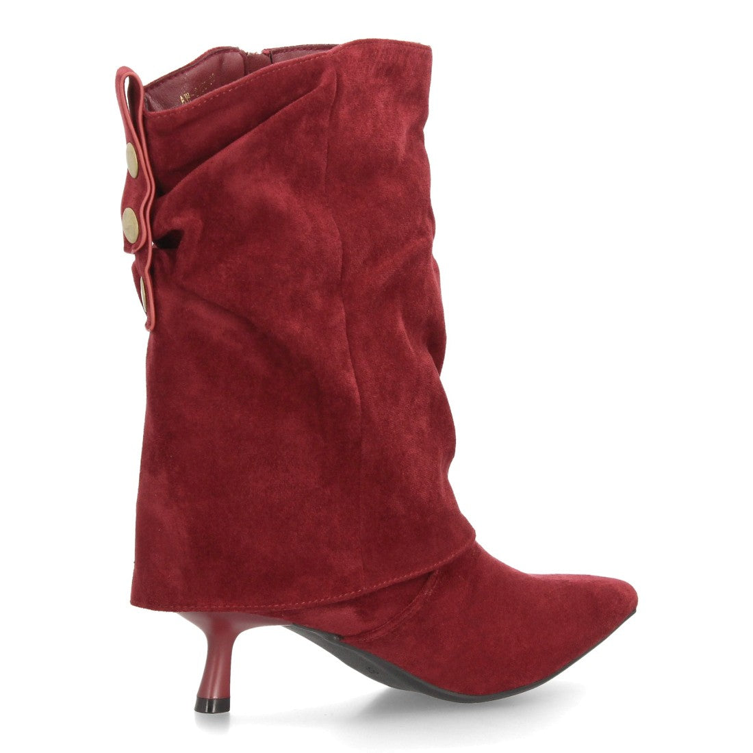 Botas de caña media de mujer con acabado efecto ante y diseño fruncido