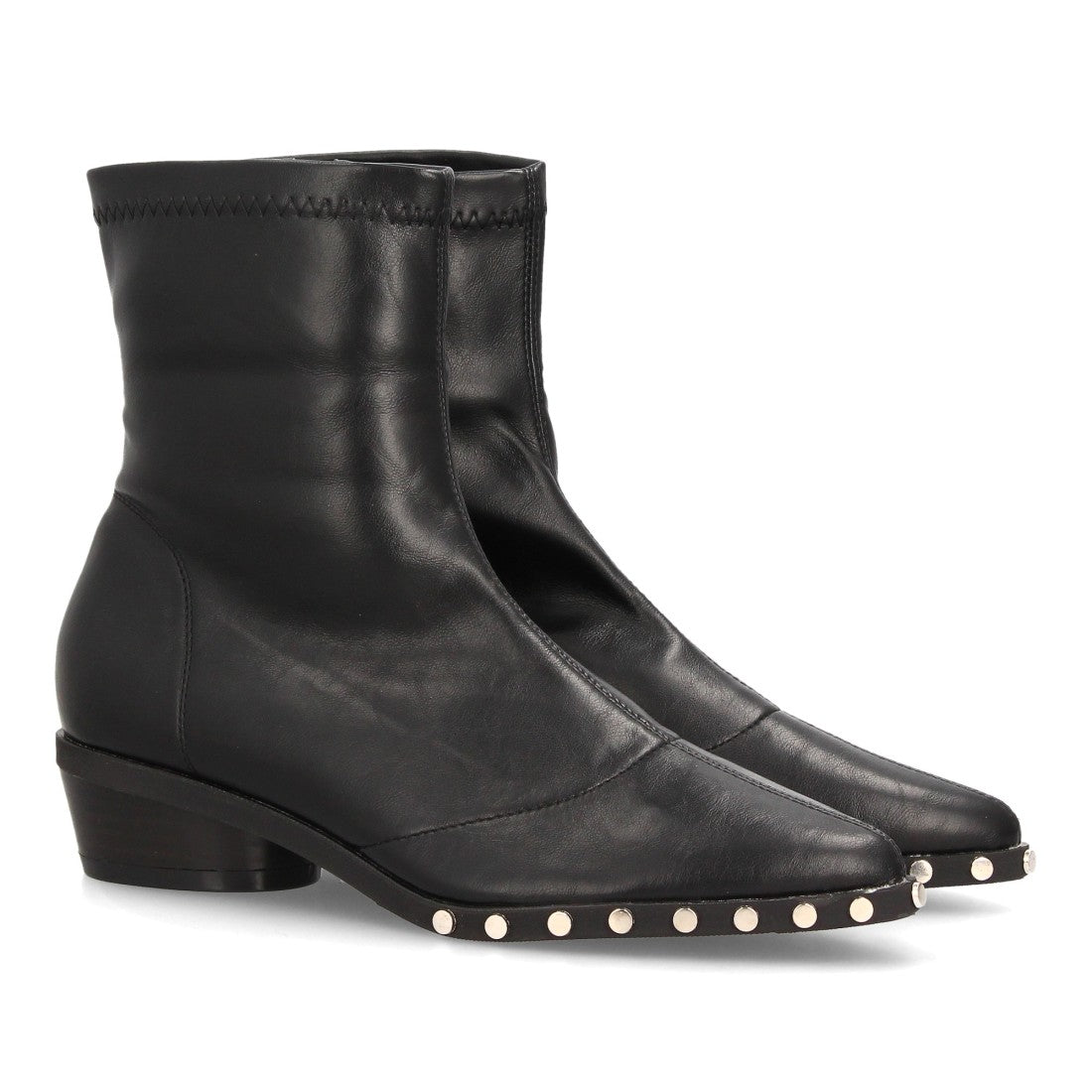Botines de estilo moderno de mujer con tacón bajo y estable