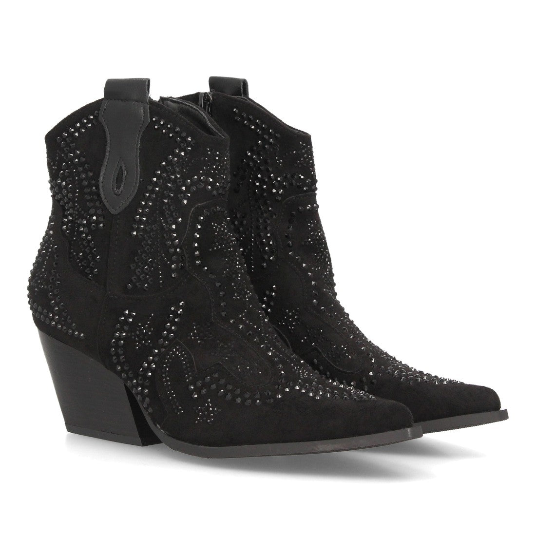 Botines de inspiración cowboy de mujer con tacón cubano