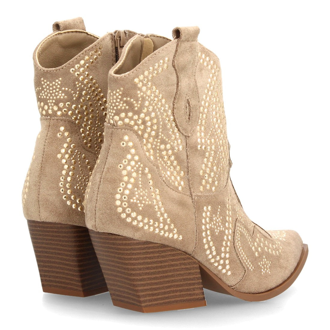 Botines de inspiración cowboy de mujer con tacón cubano