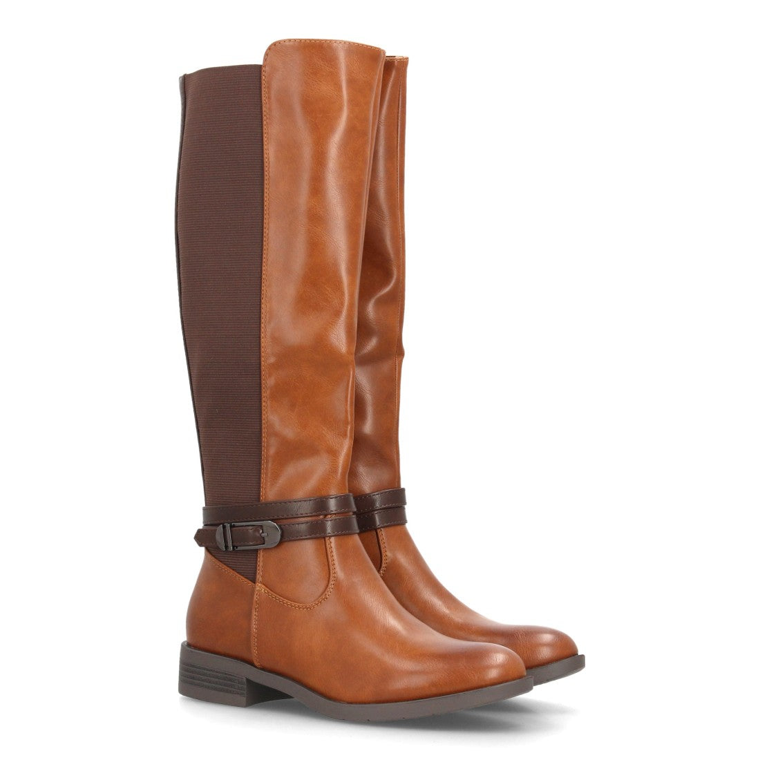 Botas altas de mujer con diseño clásico de inspiración ecuestre - Camel (Ref. YY-87)