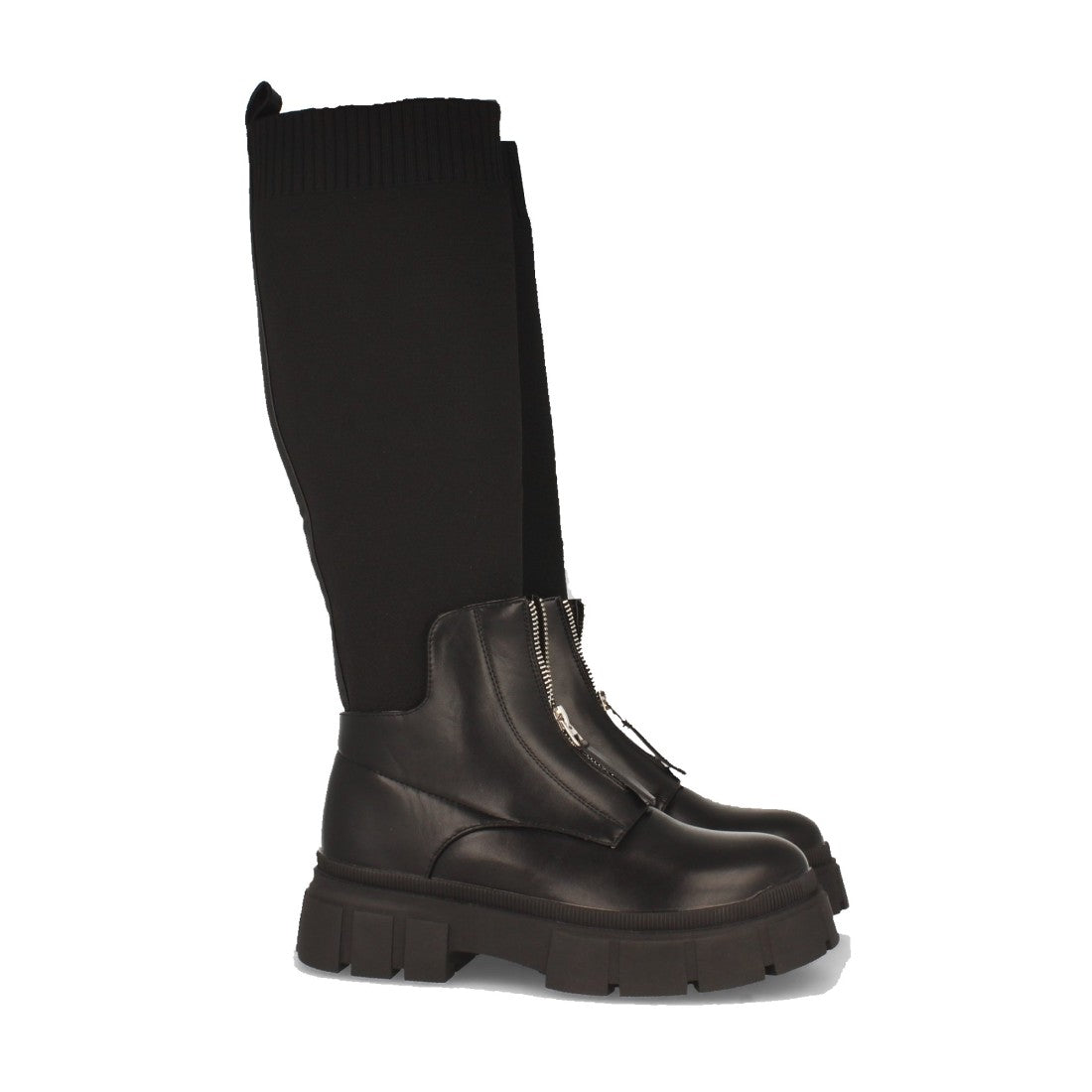 Bota de plataforma de mujer con cremallera en el empeine