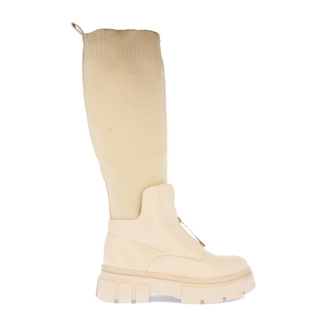 Bota de plataforma de mujer con cremallera en el empeine