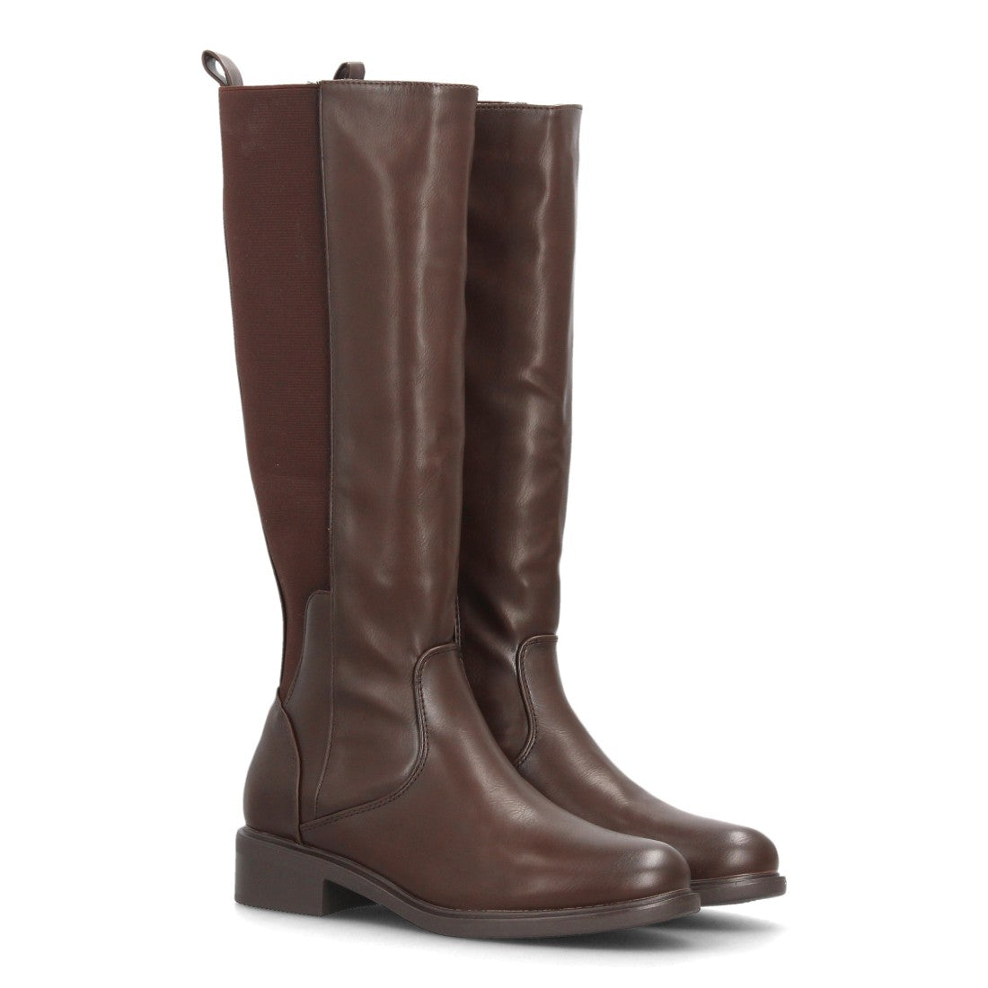 Botas altas de mujer con panel elástico lateral en la caña