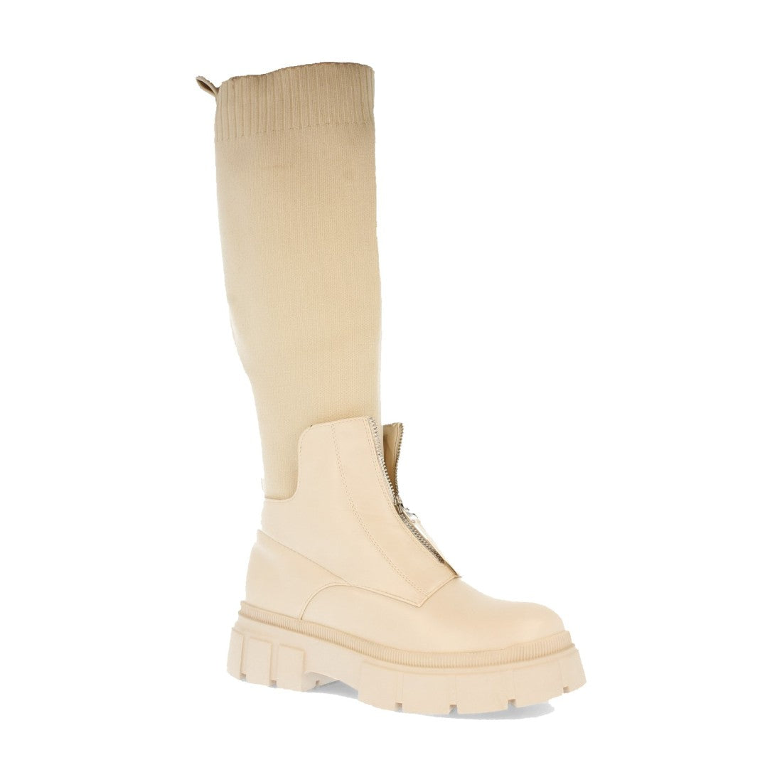 Bota de plataforma de mujer con cremallera en el empeine