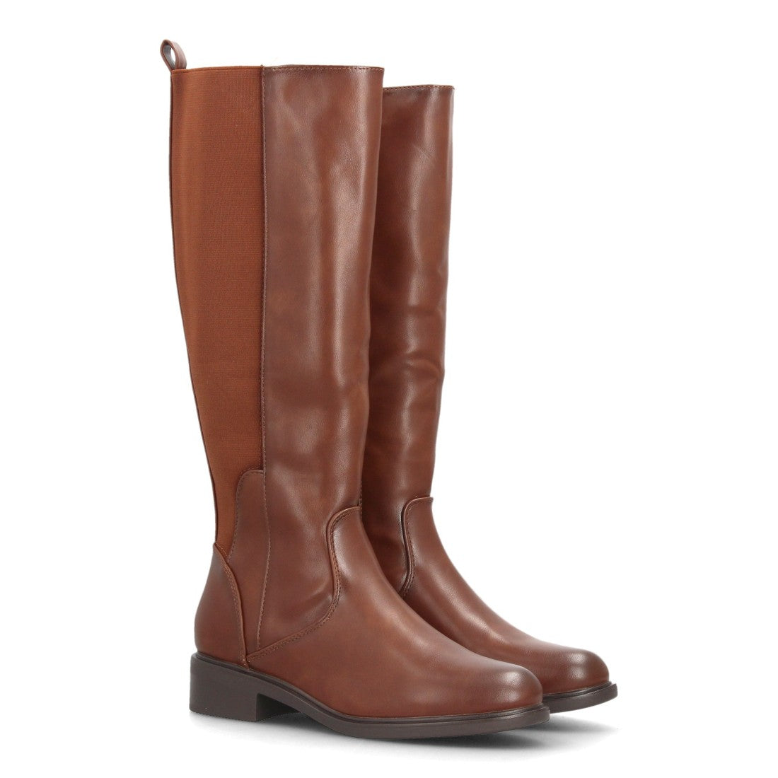 Botas altas de mujer con panel elástico lateral en la caña
