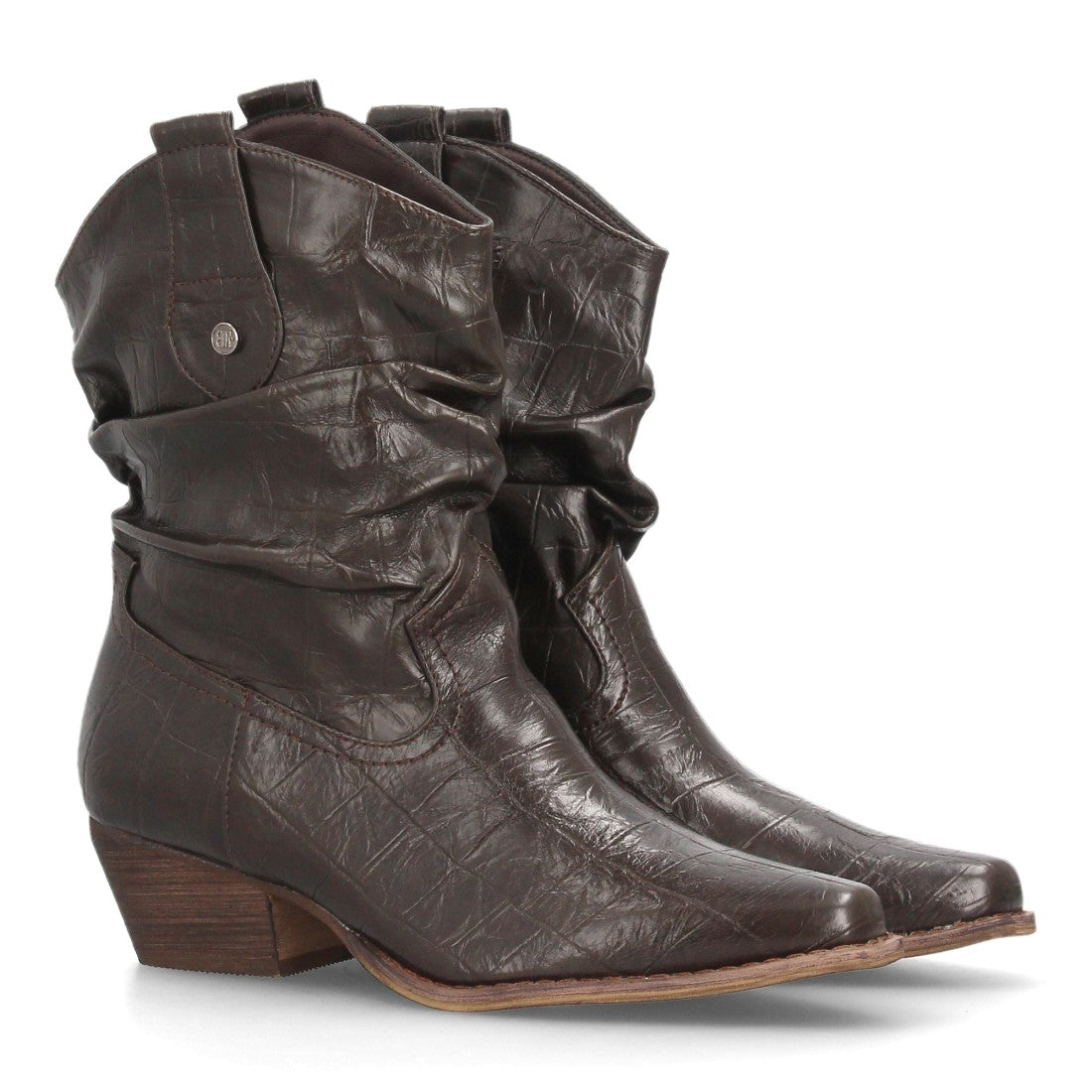 Botines de inspiración cowboy de mujer con cierre de cremallera