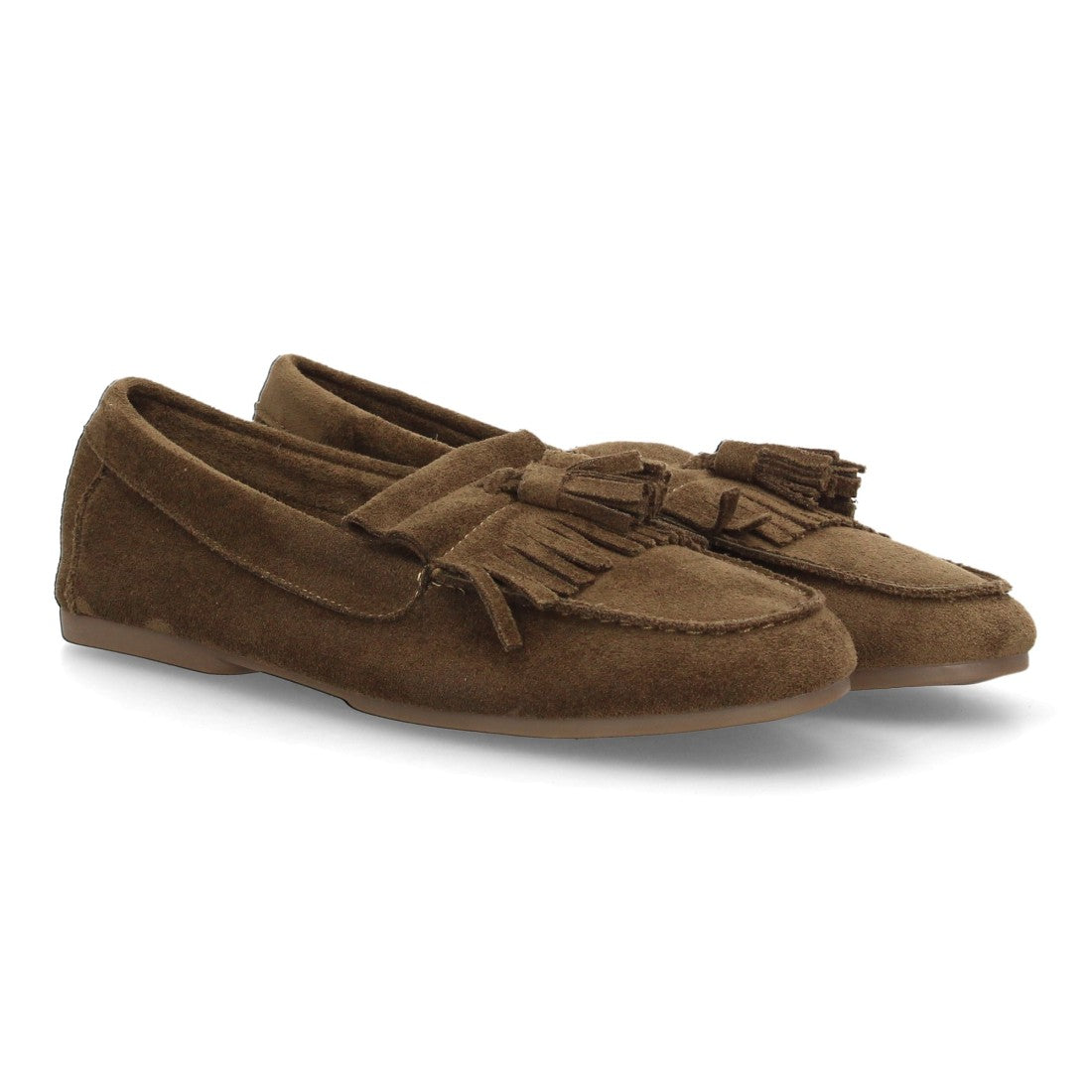 Mocasines de estilo clásico de mujer con adorno de flecos en y borlas
