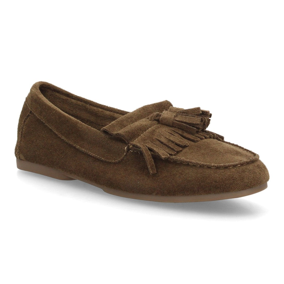 Mocasines de estilo clásico de mujer con adorno de flecos en y borlas